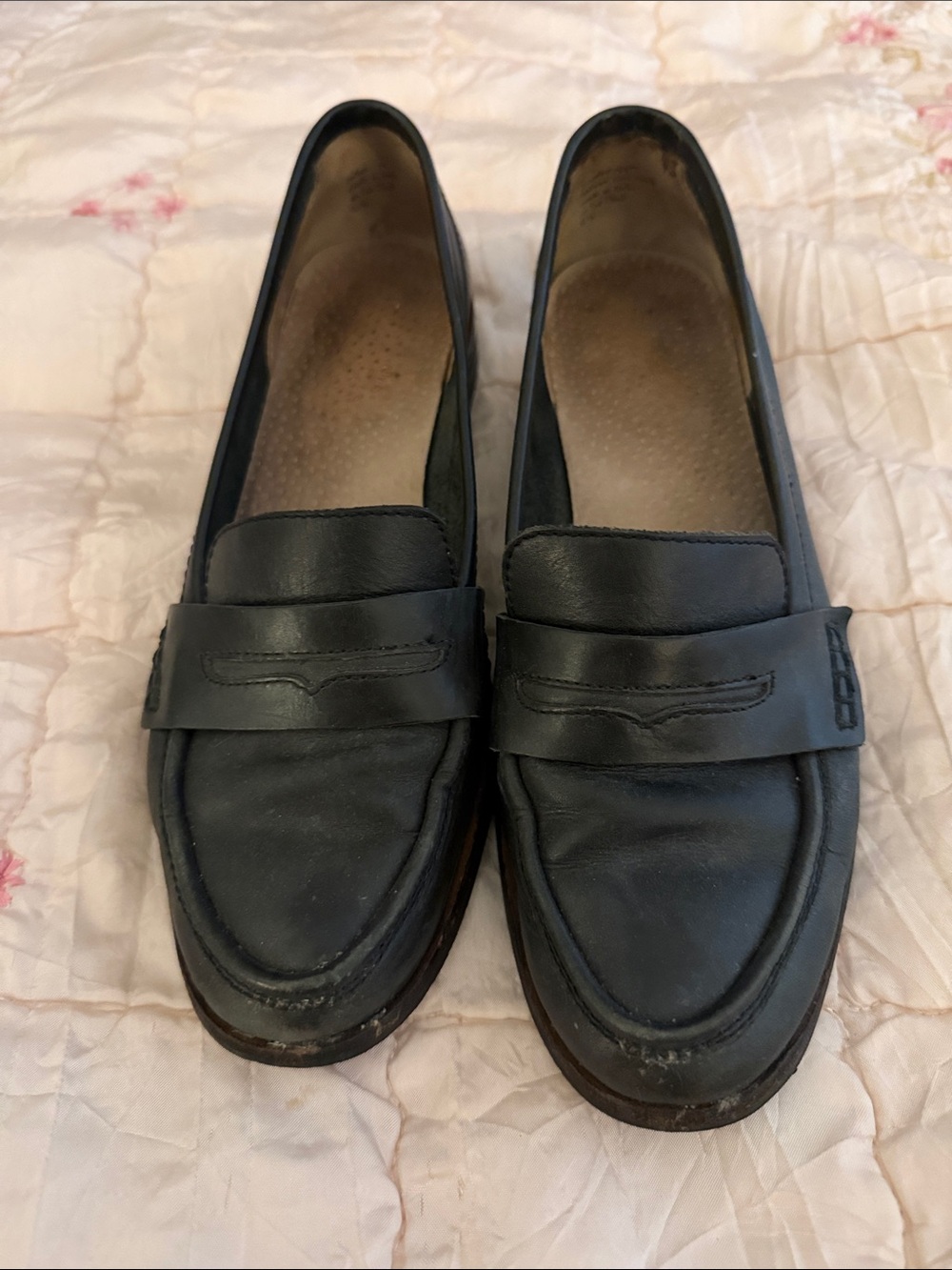 Classic Black Women's Leather Penny Loafers